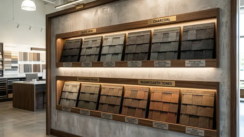Shingle color and style samples